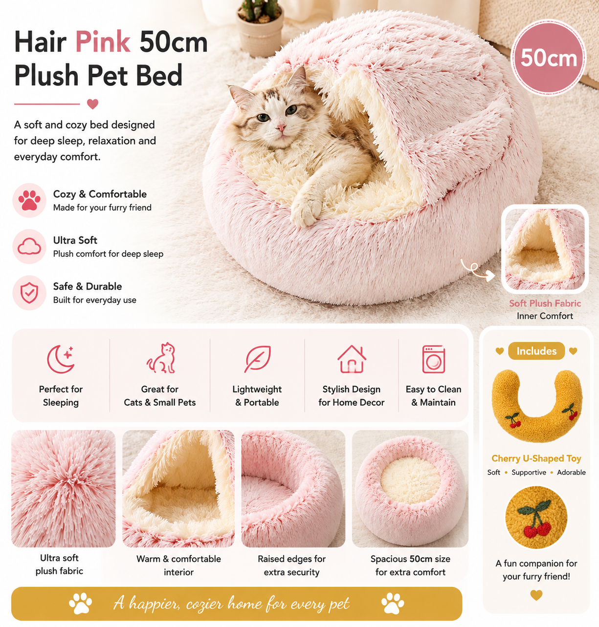 2-in-1 Plush Pet Bed