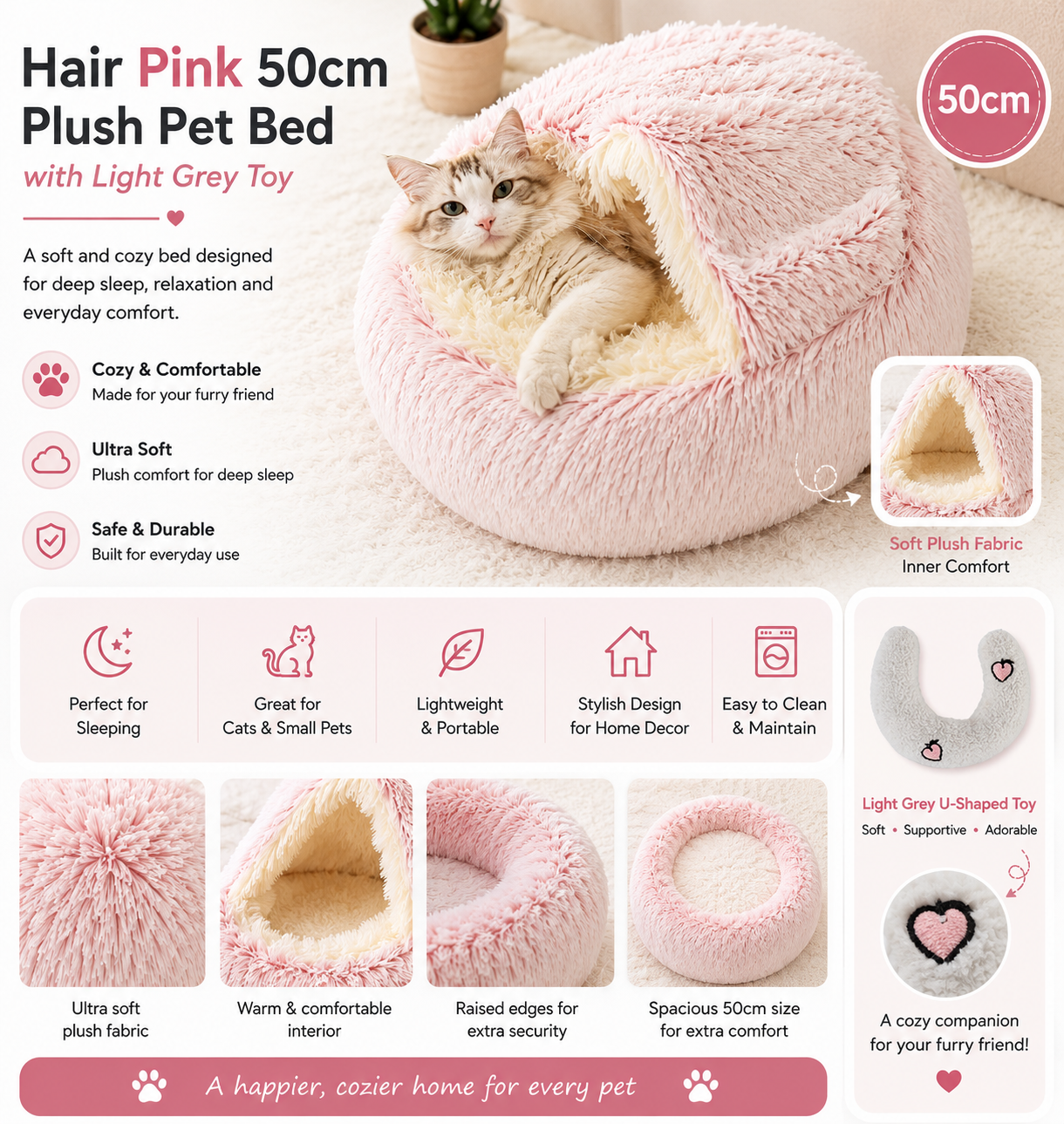 2-in-1 Plush Pet Bed