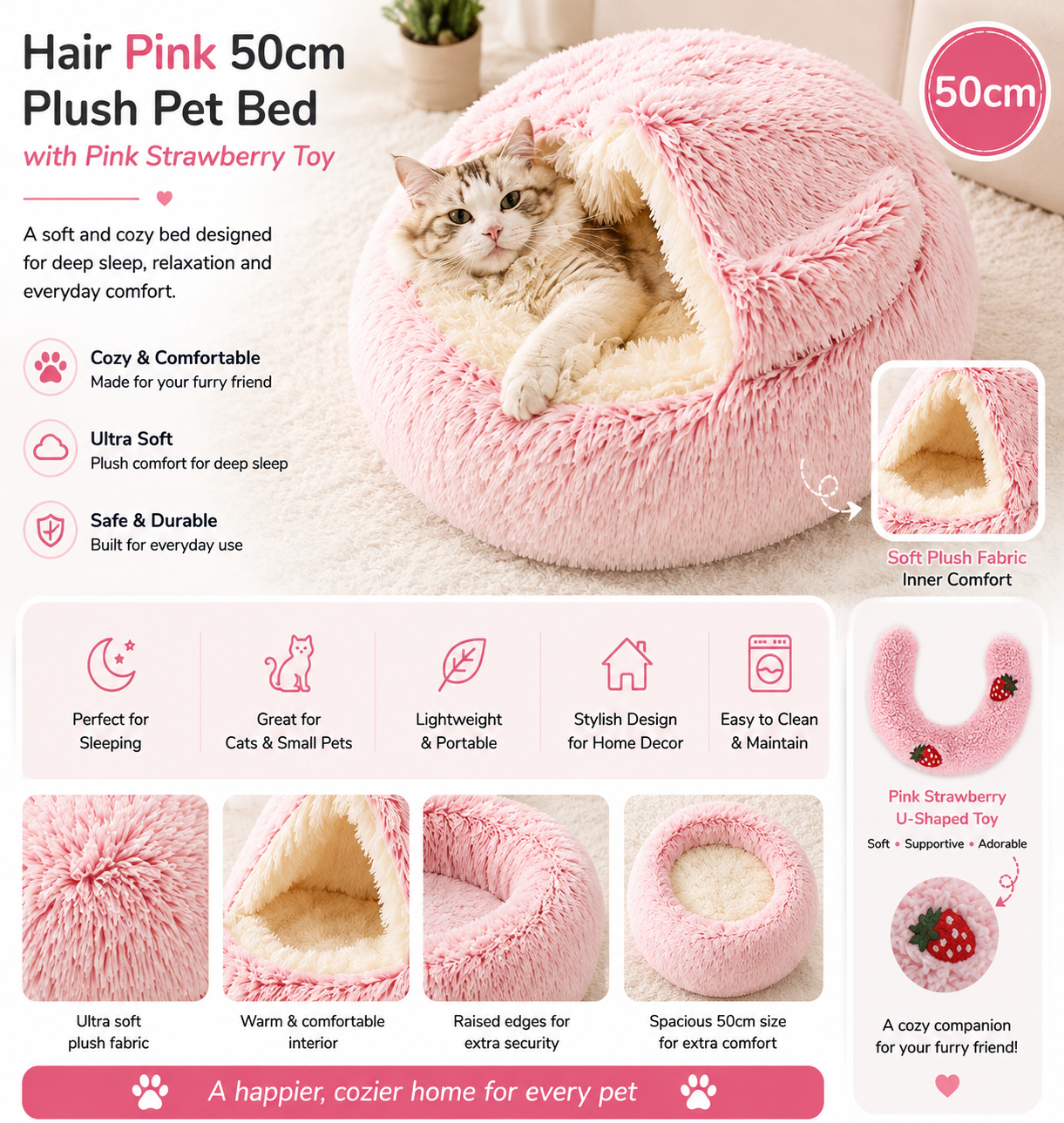 2-in-1 Plush Pet Bed