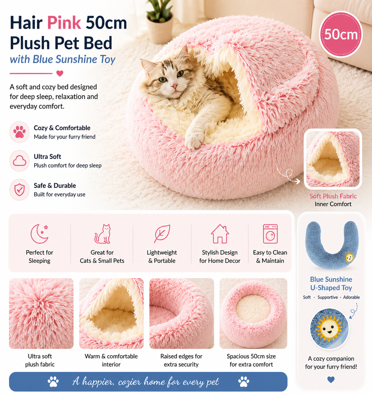 2-in-1 Plush Pet Bed