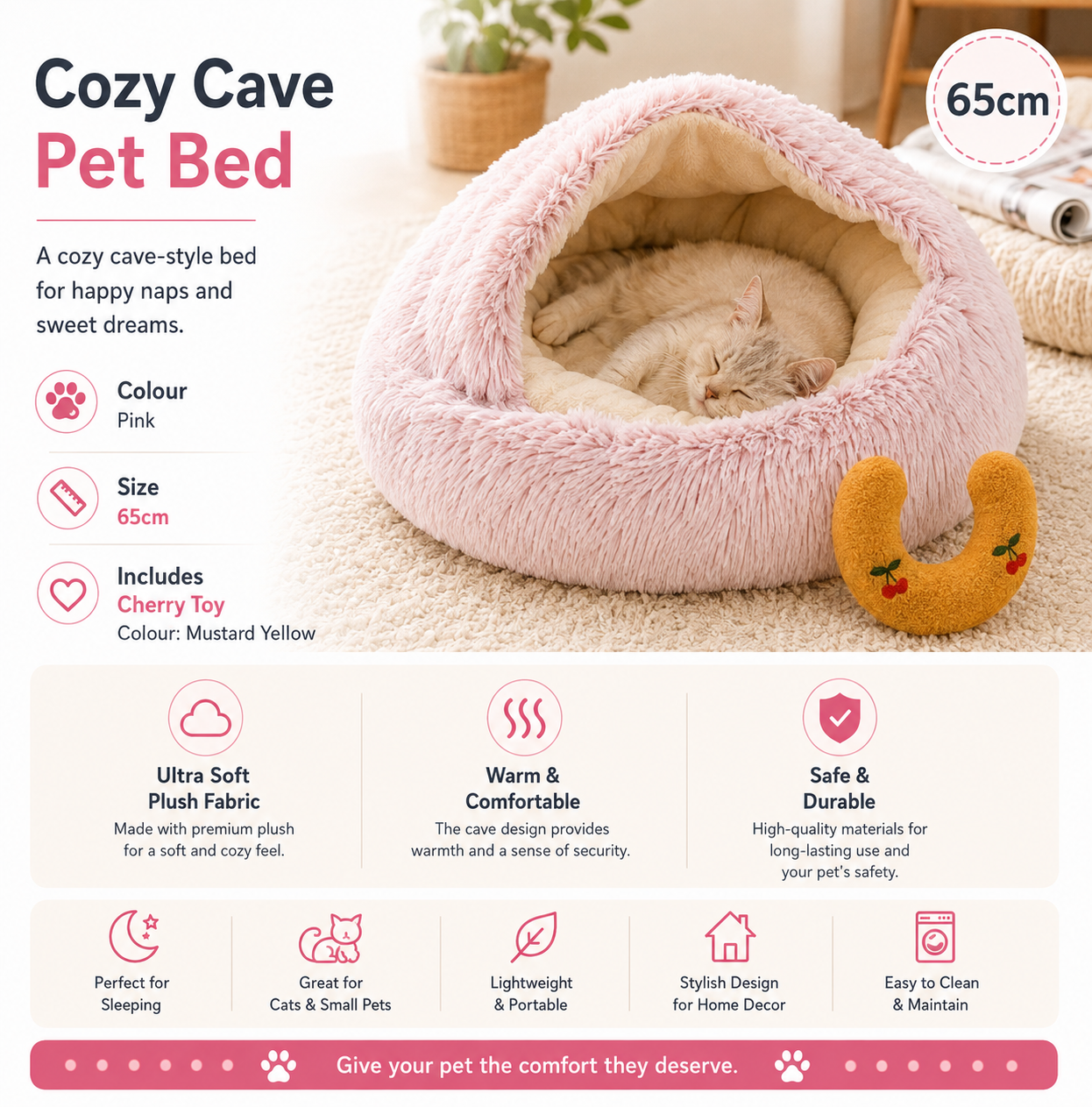 2-in-1 Plush Pet Bed