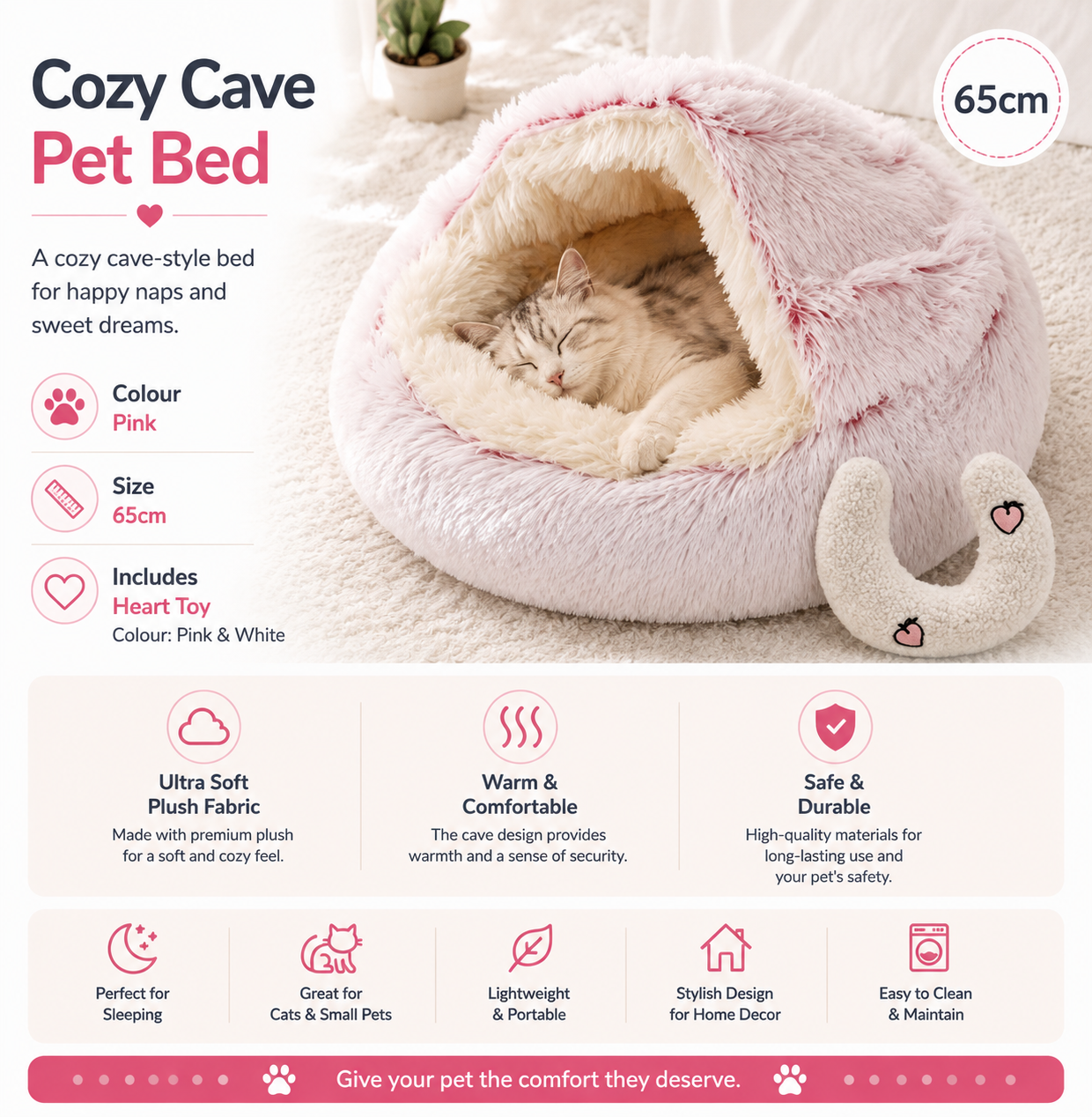 2-in-1 Plush Pet Bed