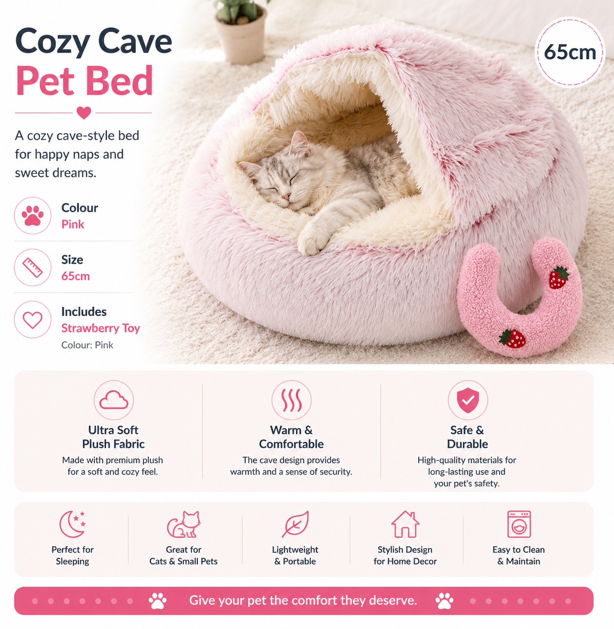 2-in-1 Plush Pet Bed
