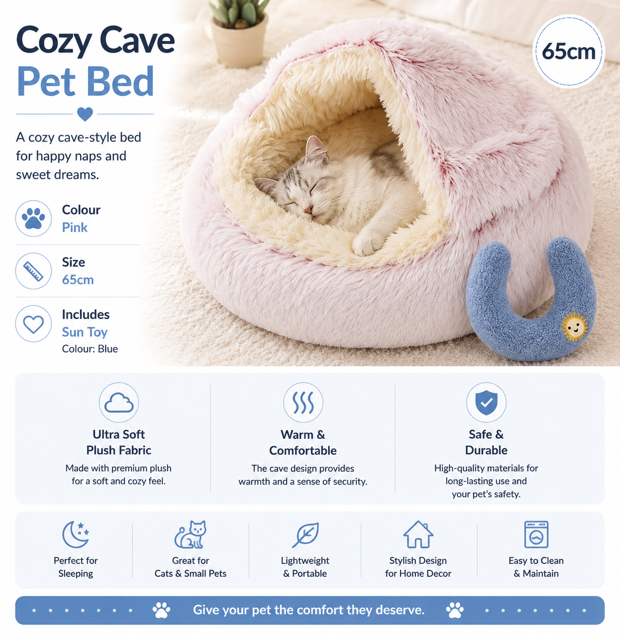 2-in-1 Plush Pet Bed