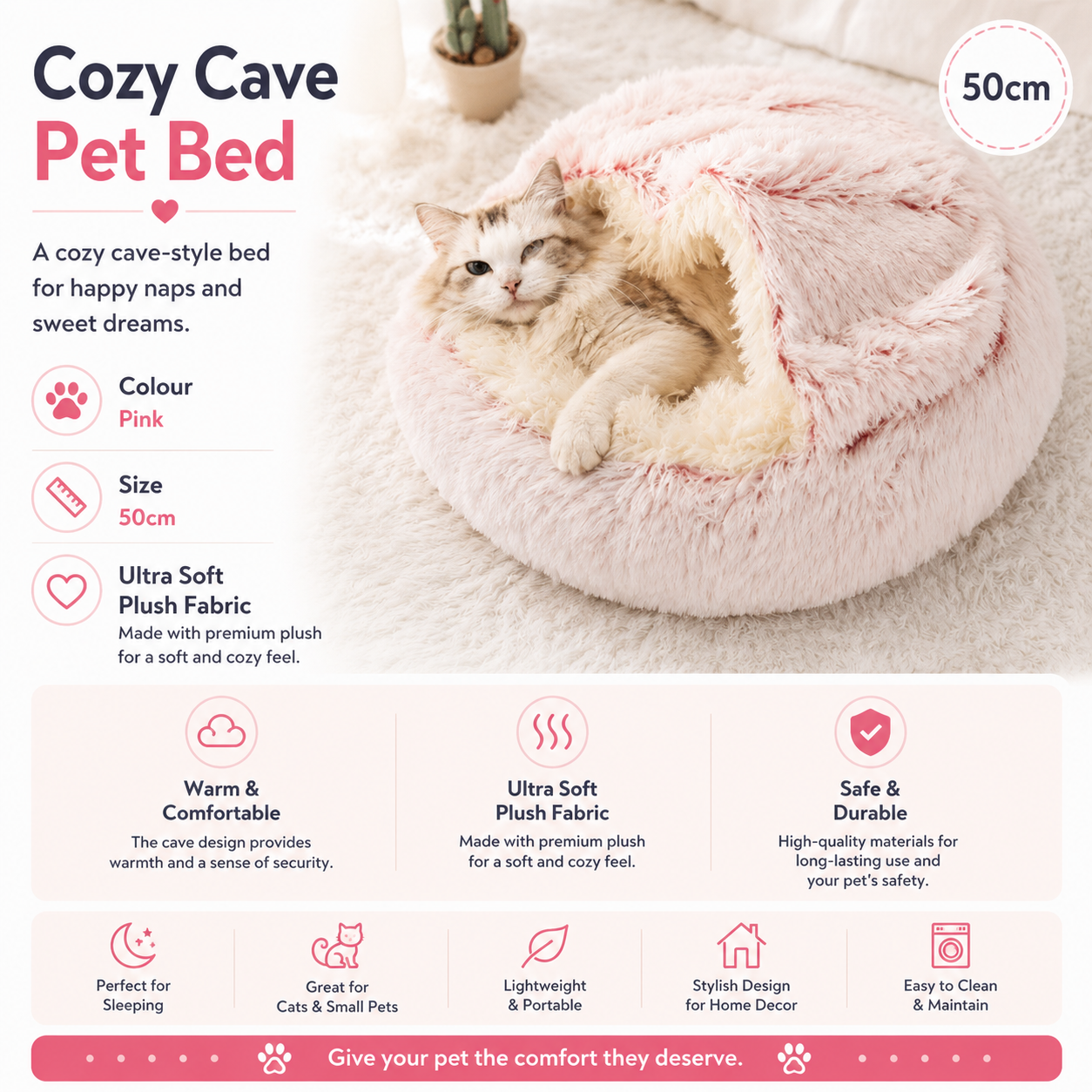 2-in-1 Plush Pet Bed