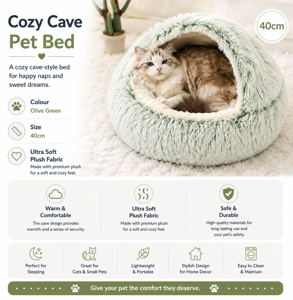 2-in-1 Plush Pet Bed