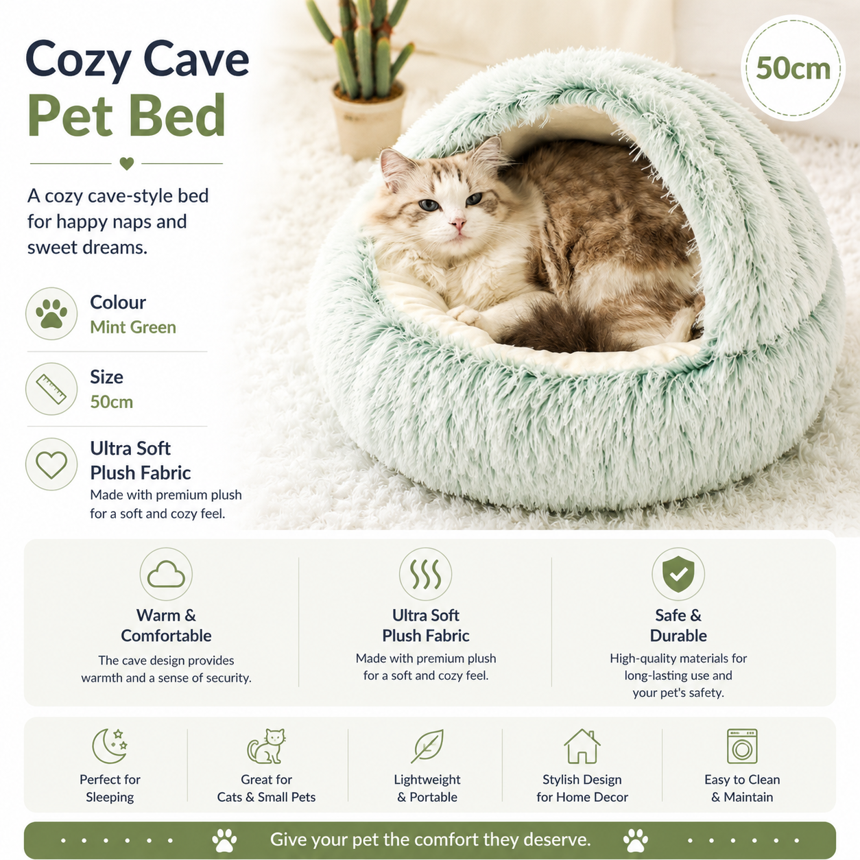 2-in-1 Plush Pet Bed