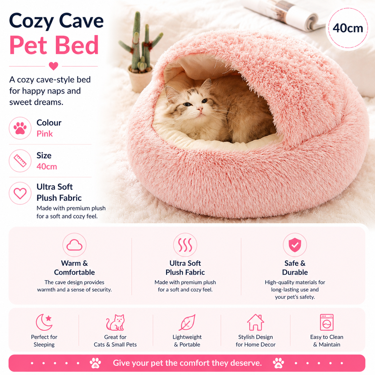 2-in-1 Plush Pet Bed