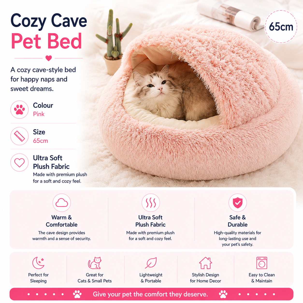 2-in-1 Plush Pet Bed