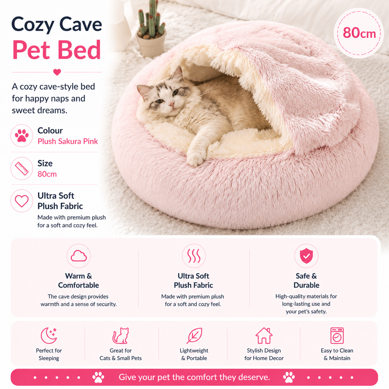 2-in-1 Plush Pet Bed