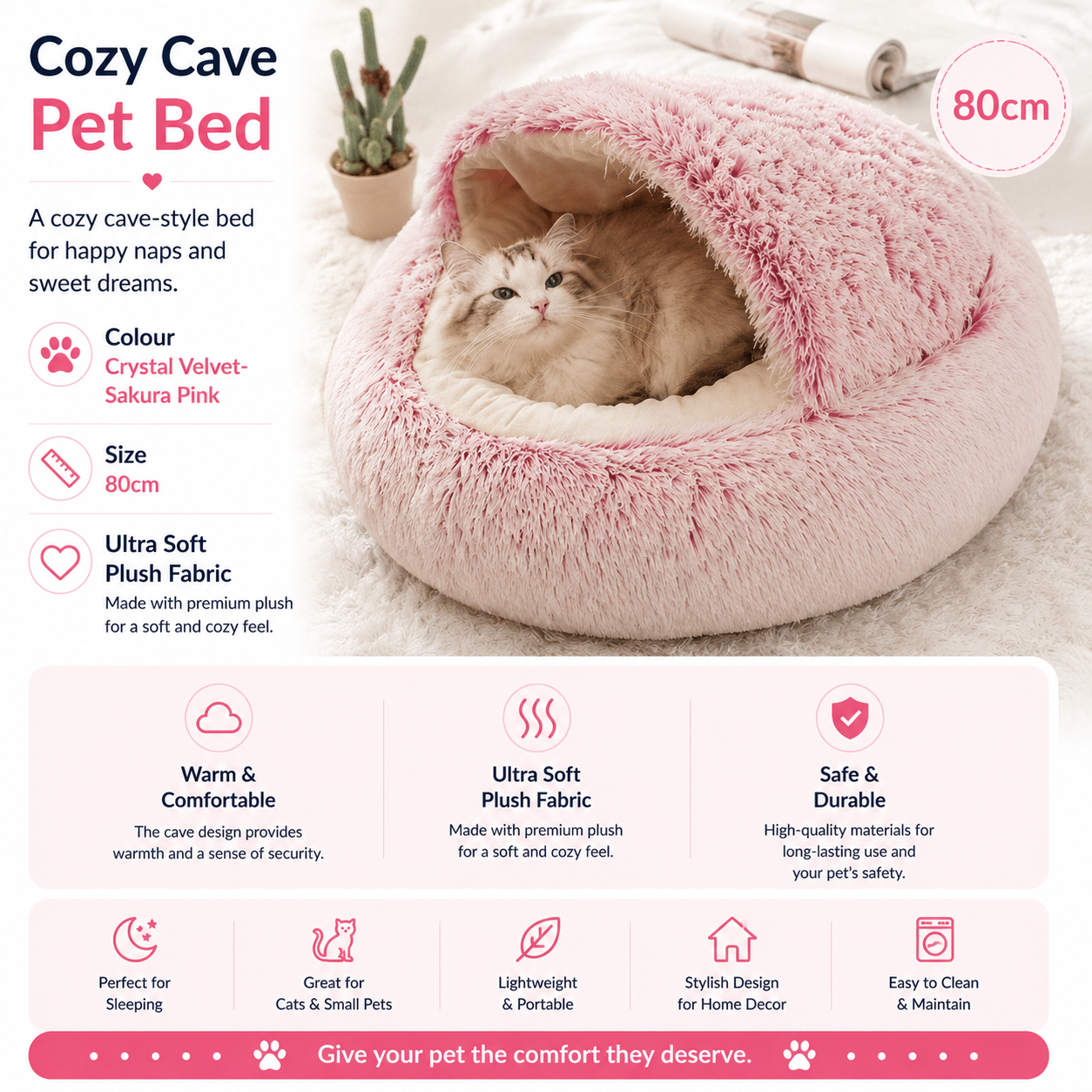 2-in-1 Plush Pet Bed