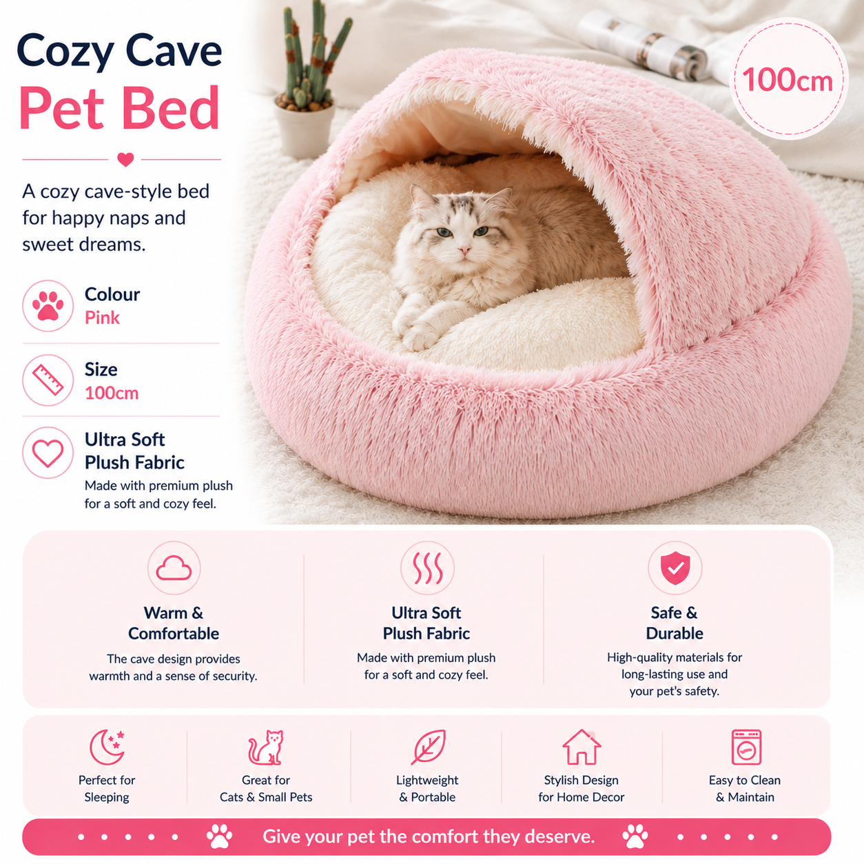 2-in-1 Plush Pet Bed