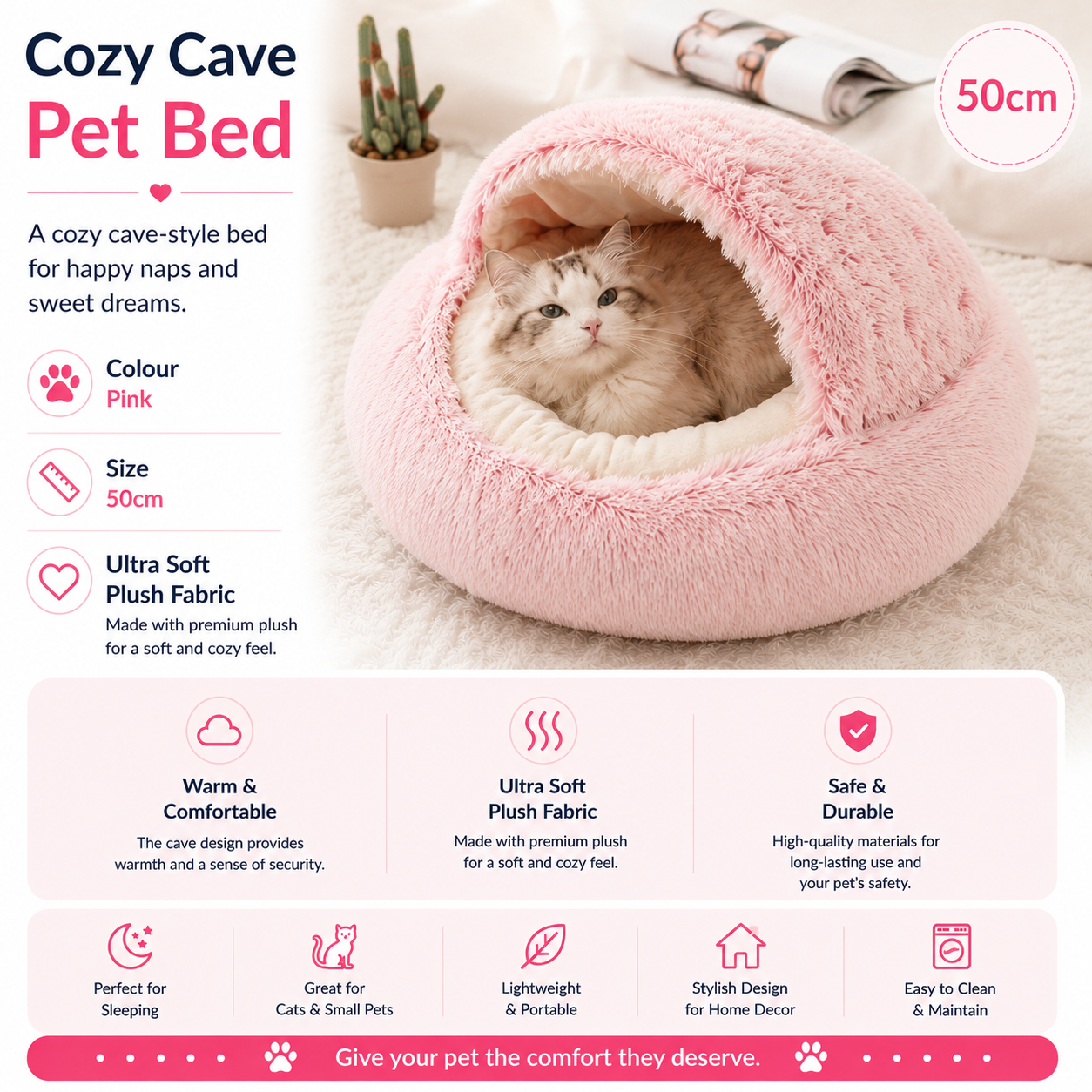 2-in-1 Plush Pet Bed