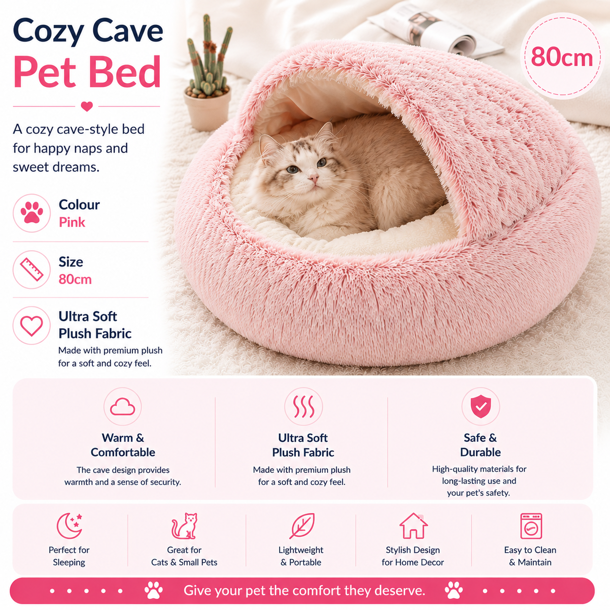 2-in-1 Plush Pet Bed