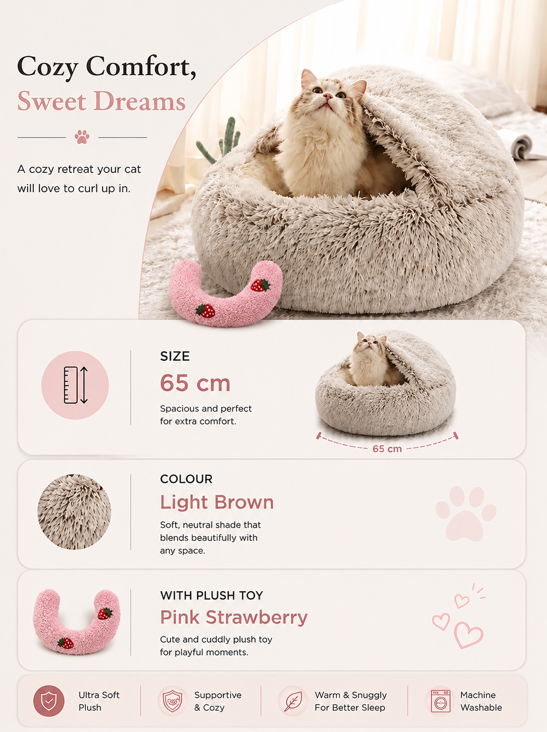 2-in-1 Plush Pet Bed