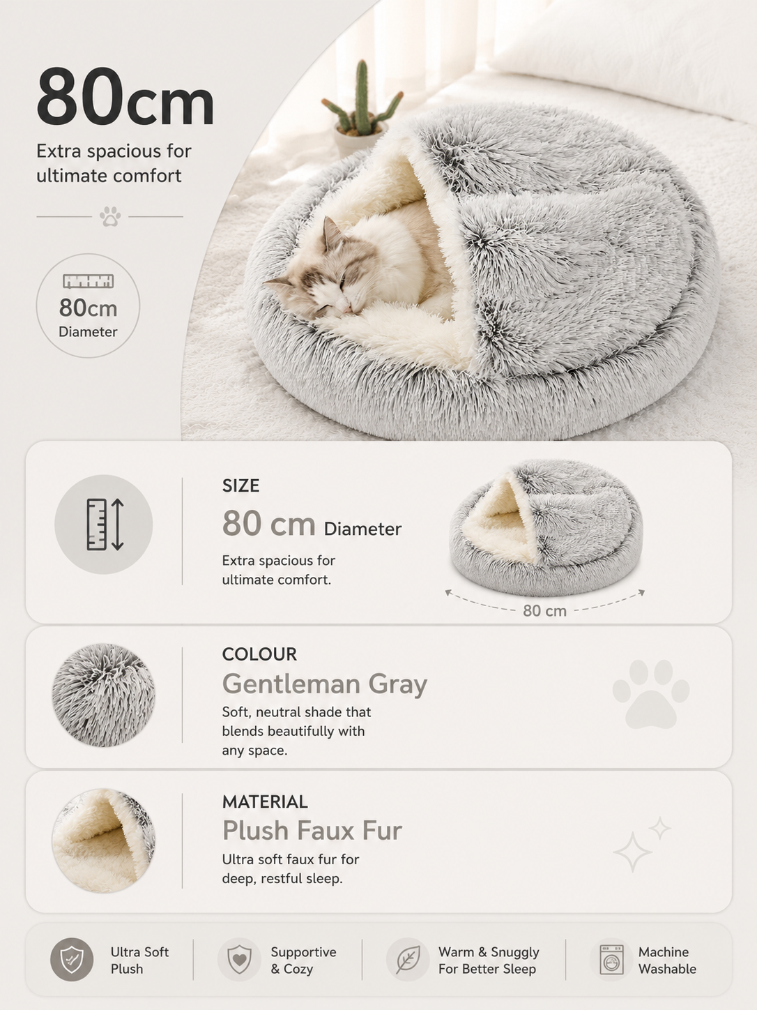 2-in-1 Plush Pet Bed