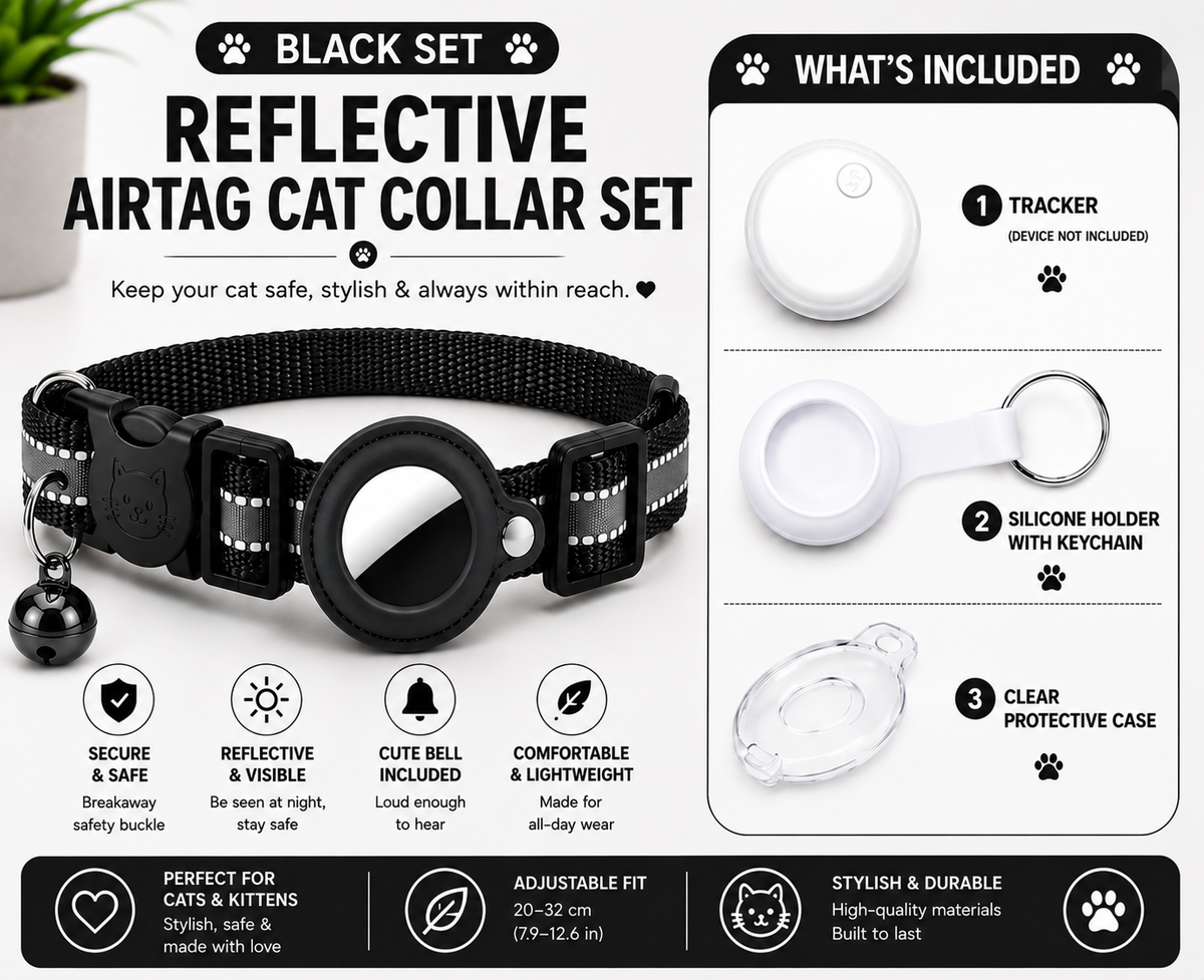 Reflective AirTag Pet Collar